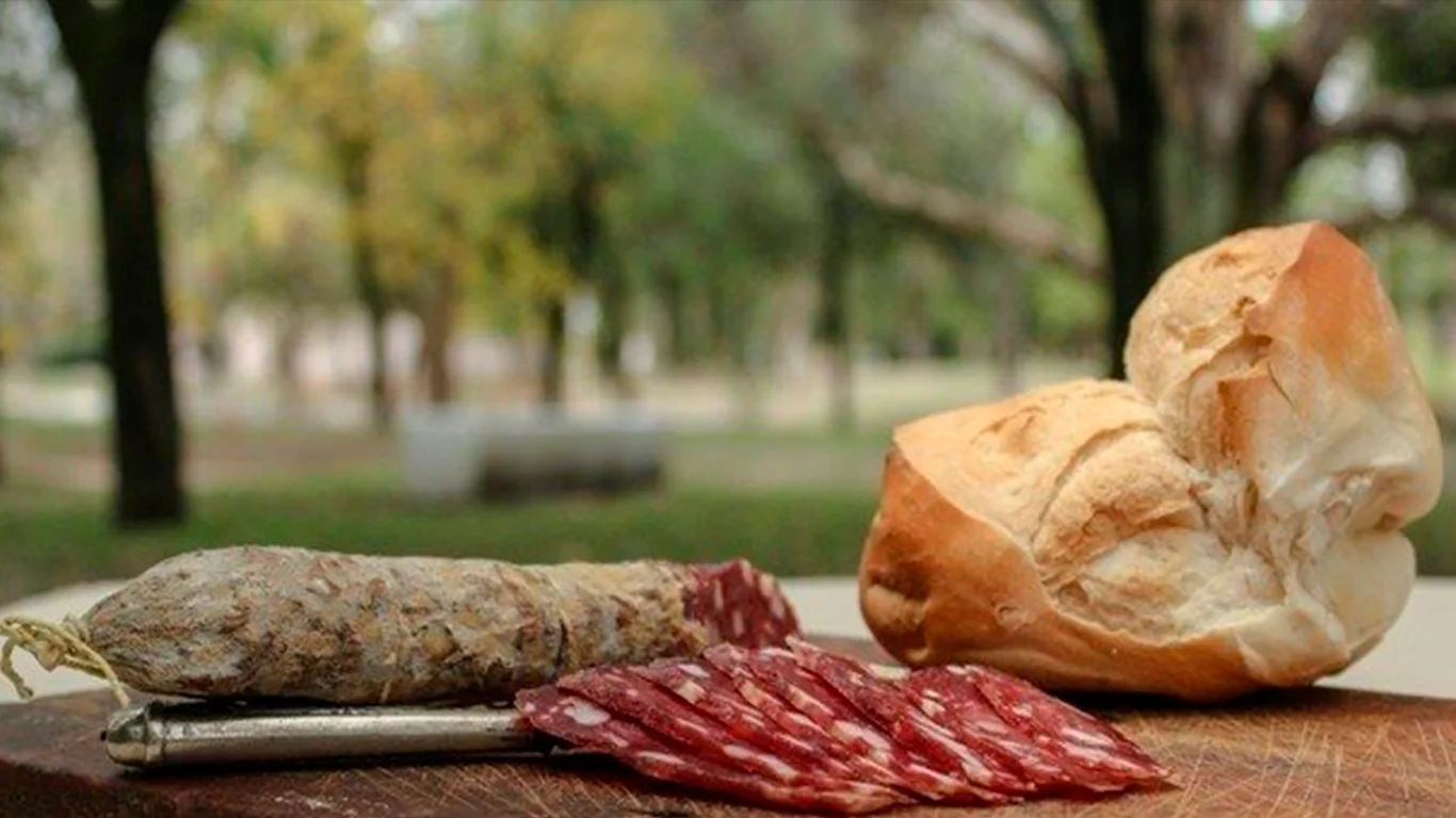 picada de campo salame queso y pan